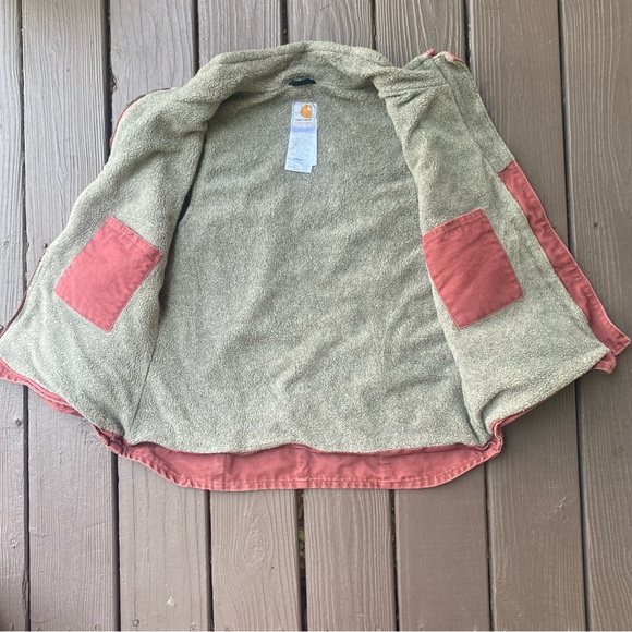 Carhartt Women’s Sherpa Lined Vest Vintage Rose Size Medium WV001 VRS RARE, EUC - Picture 8 of 12